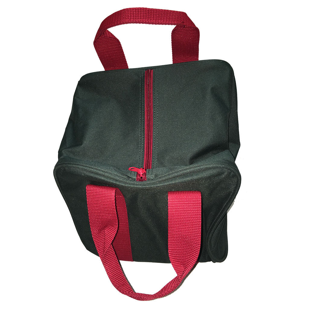 Bocce Ball Bag - Green with Maroon Handles