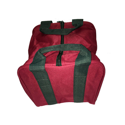 Bocce Ball Bag - Maroon with Green Handles